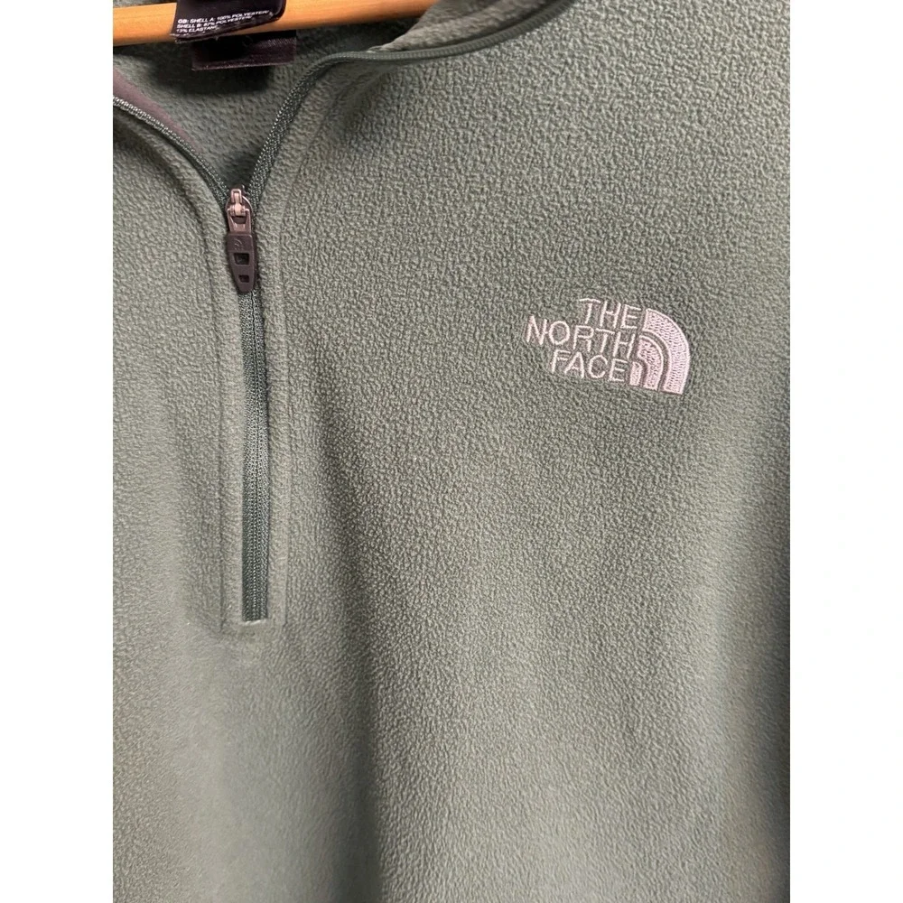 The North Face Flash Dry Green 1/4 Zip Fleece Pullover Men's Sz XL Cozy Warm